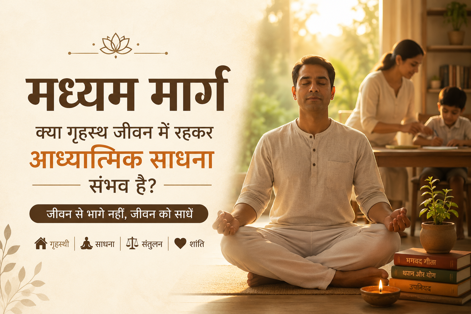 मध्यम मार्ग क्या गृहस्थ जीवन में रहकर आध्यात्मिक साधना संभव है