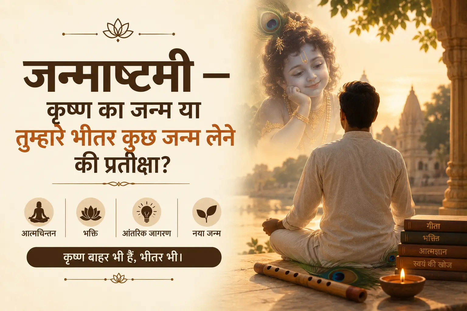 जन्माष्टमी — कृष्ण का जन्म या तुम्हारे भीतर कुछ जन्म लेने की प्रतीक्षा?